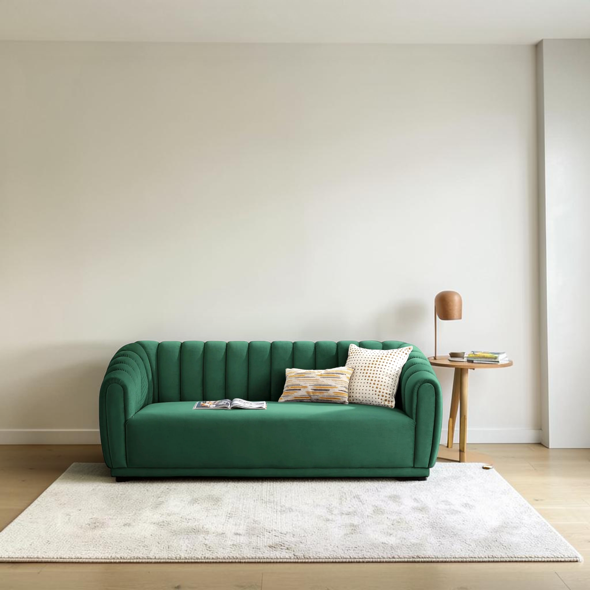 Ritz Sofa — Channel Tufted Velvet 3 Seater | Made to Order in Hyderabad