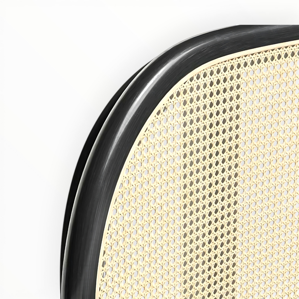 Close-up of a black frame with a textured beige surface on a white background