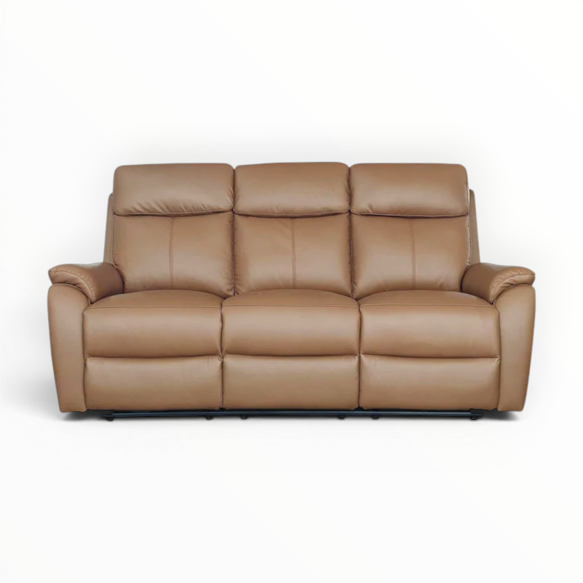 Brown leather sofa on a white background