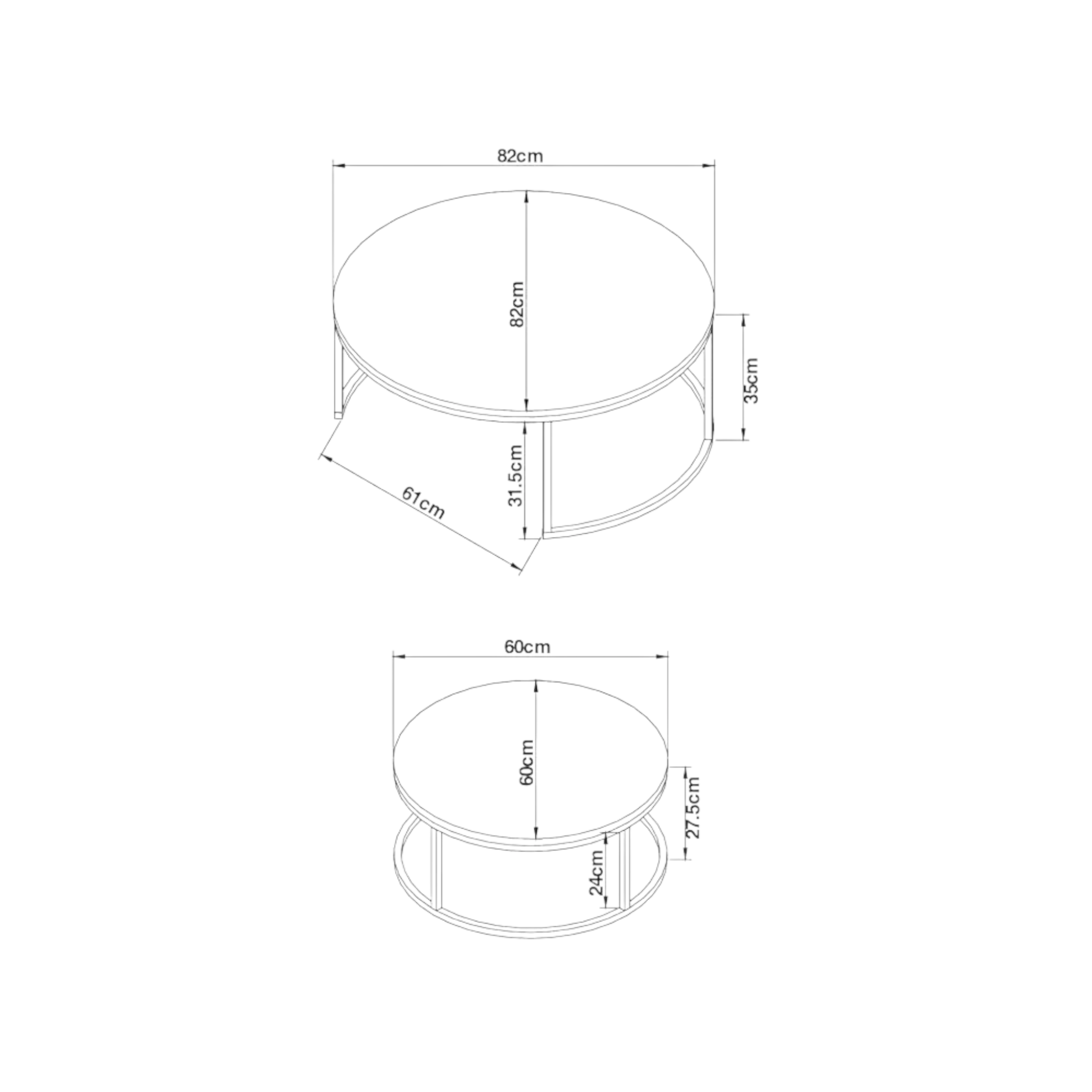 Technical drawing of a cylindrical object with dimensions labeled