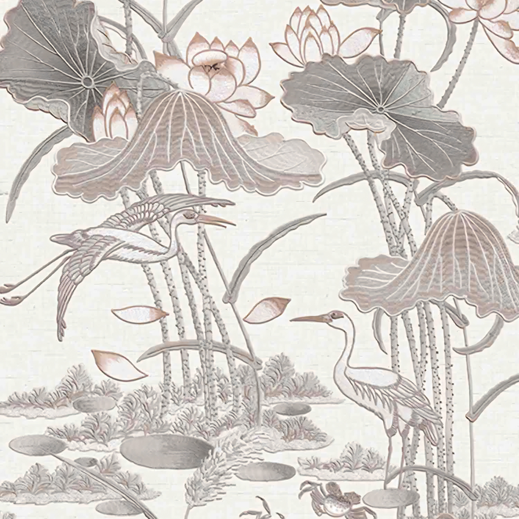 Tapestry Lotus Pond Wallpaper Roll