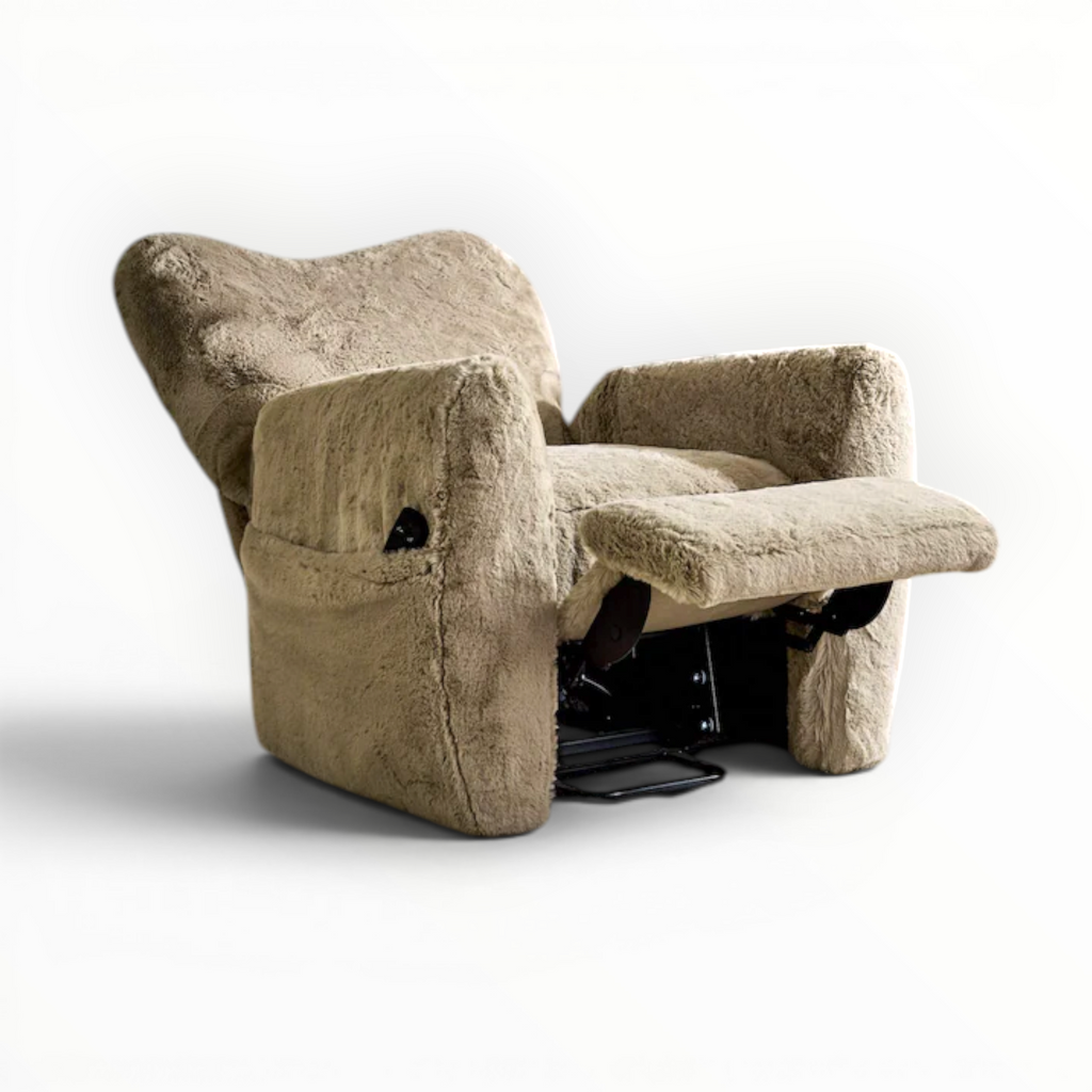 Beige recliner chair on a white background