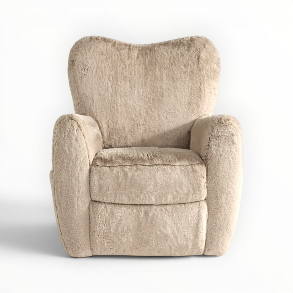 Beige armchair on a white background
