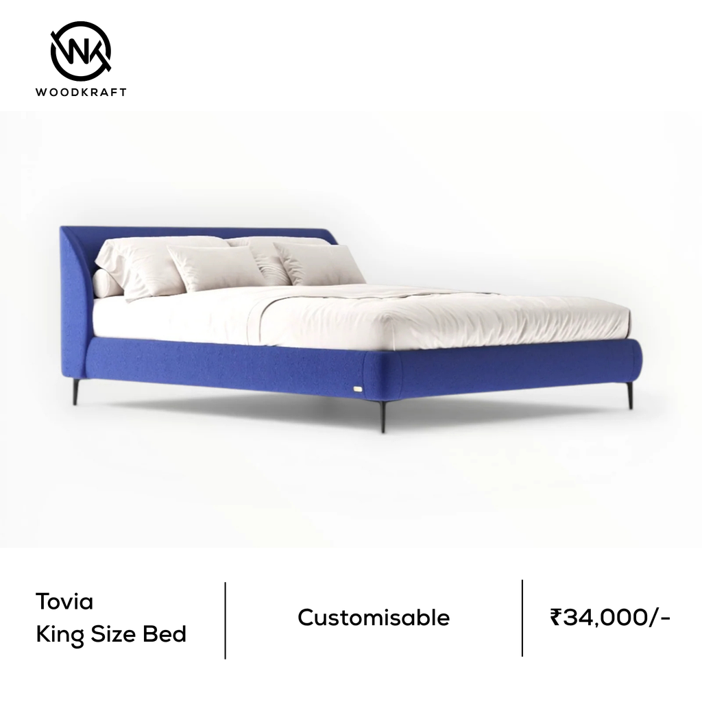 Tovia Upholstered Bed | King & Queen | Woodkraft Studio