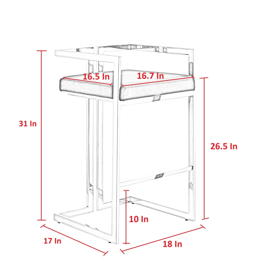 Vance Steel Bar Stool – Customisable PU Finish