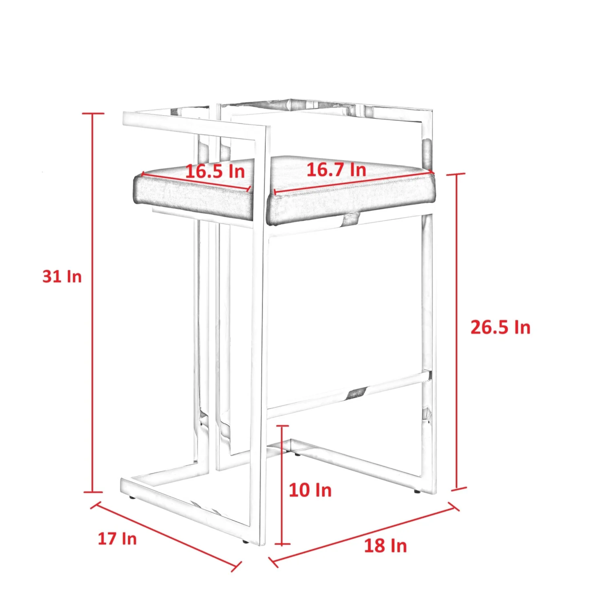 Vance Steel Bar Stool – Customisable PU Finish