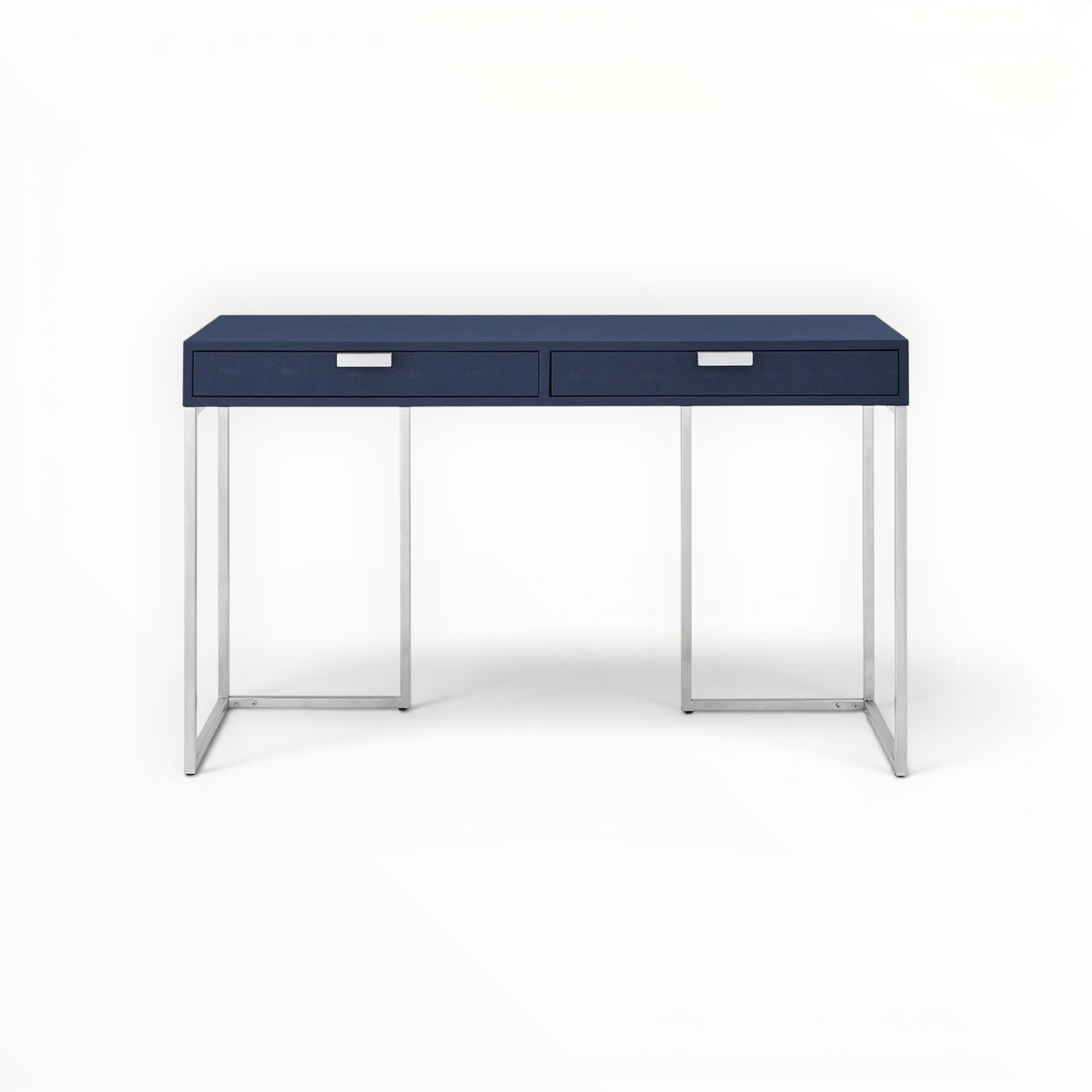 Vault Console Table | Navy MDF Deco & Steel Base | Woodkraft Studio
