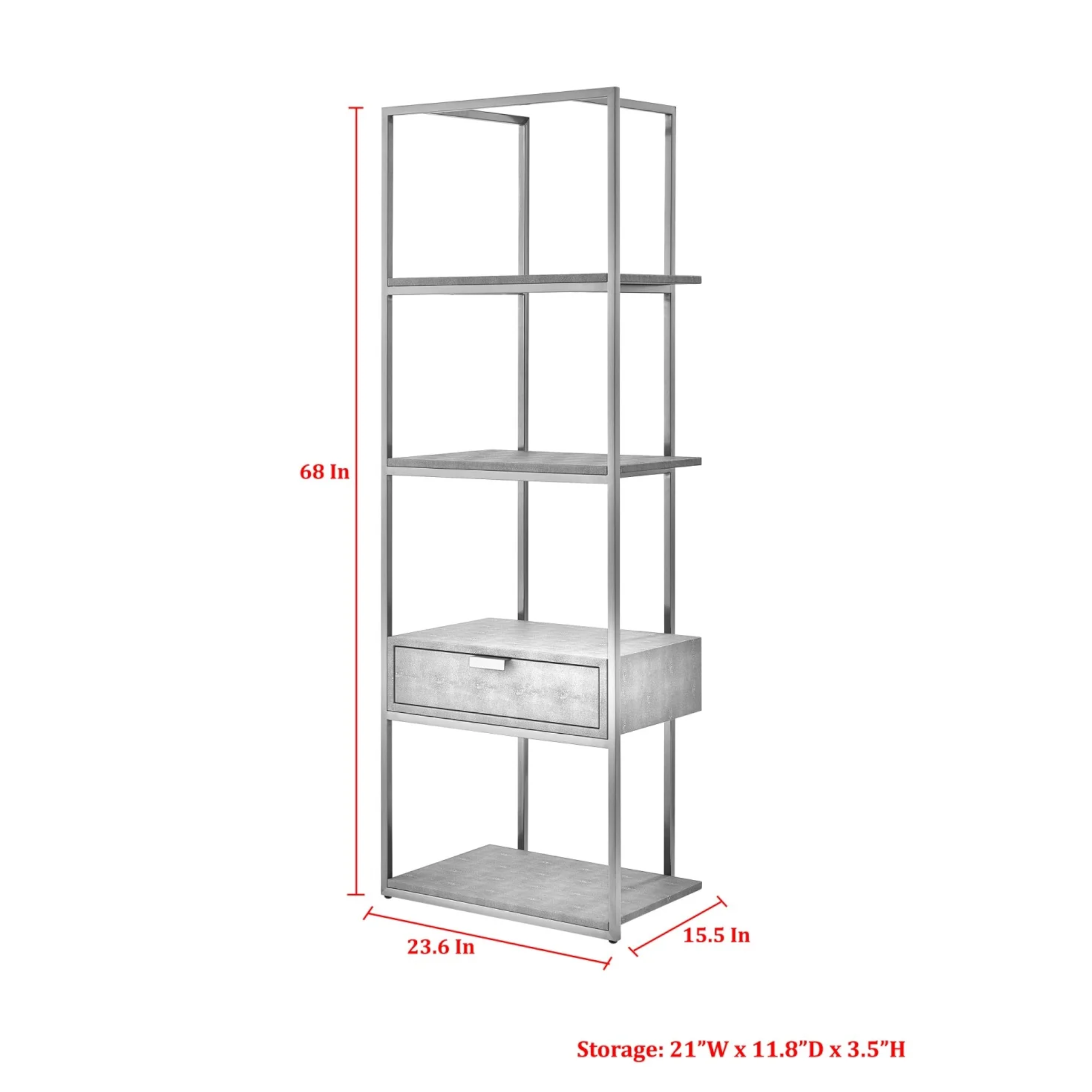 Vault Steel Bookshelf with MDF Duco Drawer