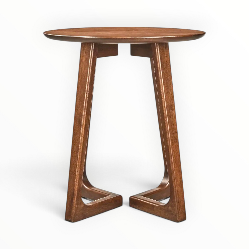 Freya Round Side Table – Front Straight View Showing Channel Legs
