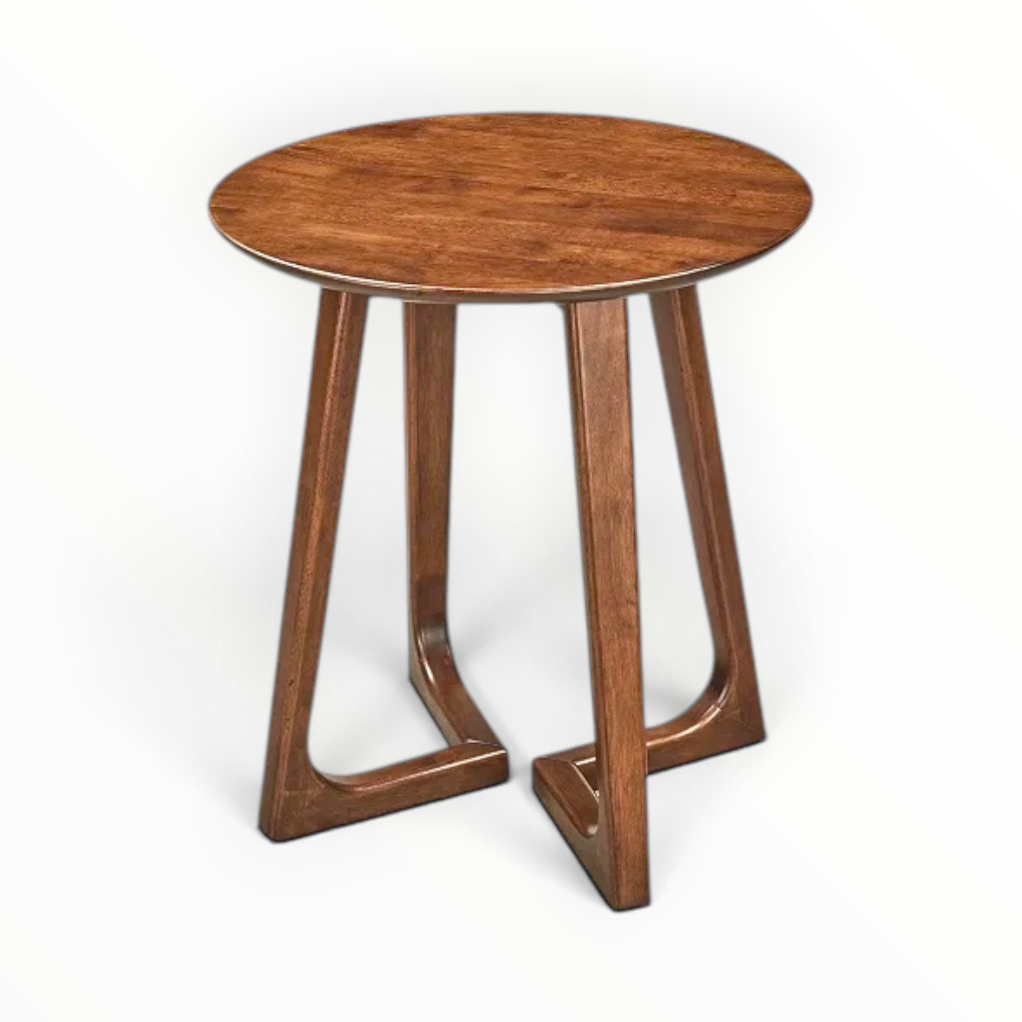 Freya Teakwood Side Table – Angled View Showing Interlocking Triangular Base
