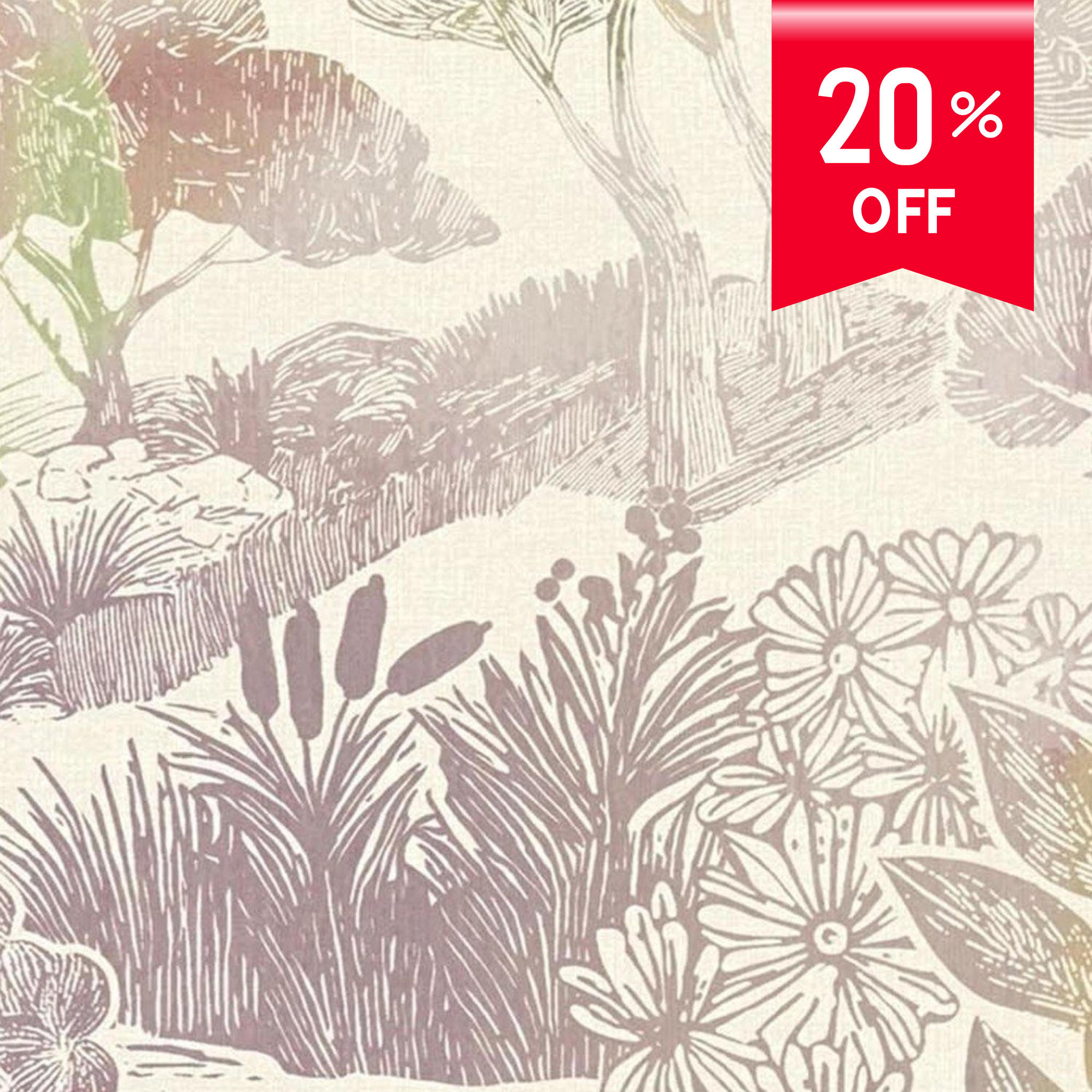 Tranquility Garden Wallpaper Roll — Print Walls by Excel | 3 Colourways