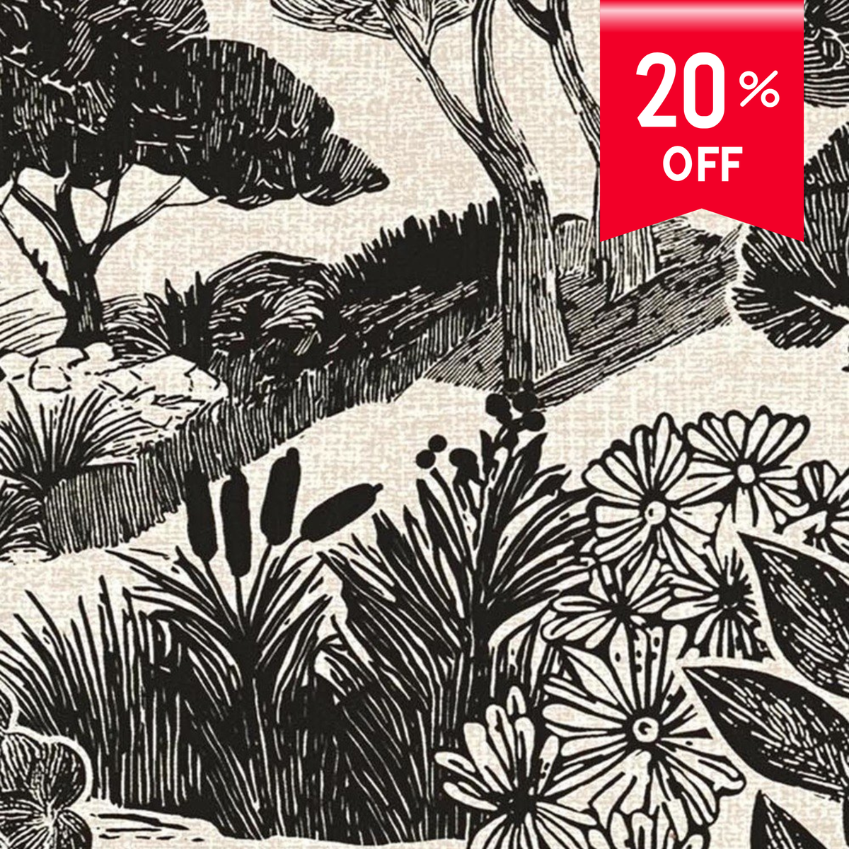 Tranquility Garden Wallpaper Roll — Print Walls by Excel | 3 Colourways