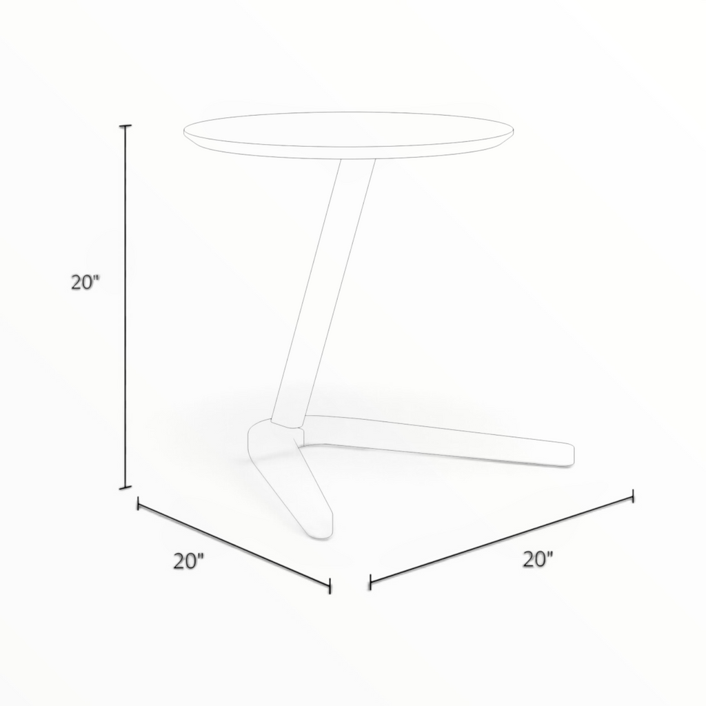 Kinetic side table dimensions — 20W x 20D x 20H inches