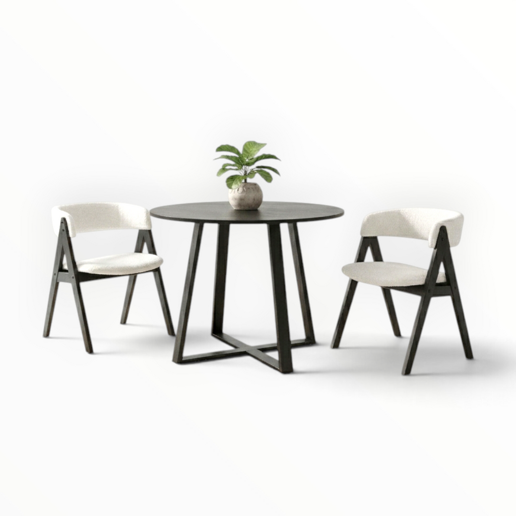 Nero 2-Seater Dining Set | Teakwood A-Frame | Small Space Dining