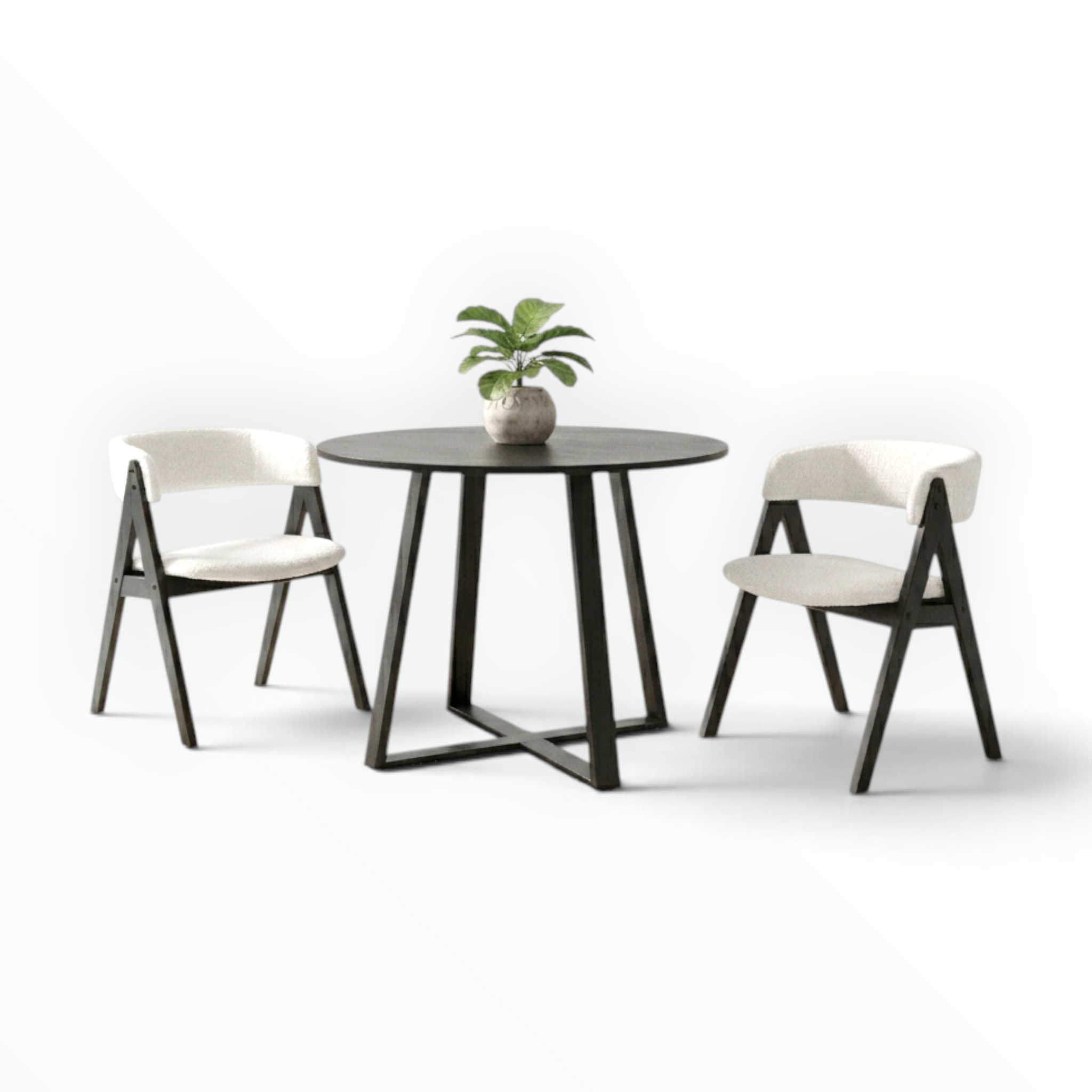 Nero 2-Seater Dining Set | Teakwood A-Frame | Small Space Dining