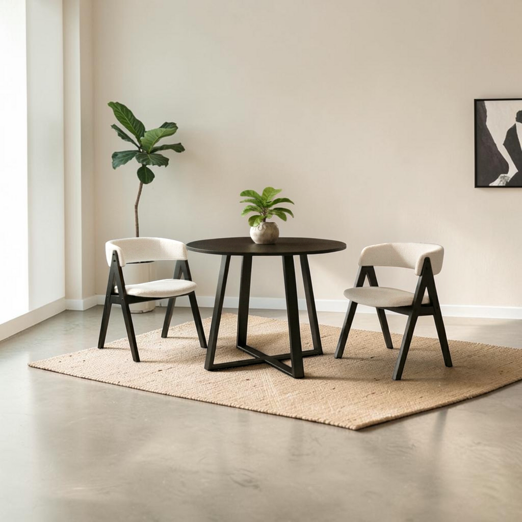 Nero 2-Seater Dining Set | Teakwood A-Frame | Small Space Dining