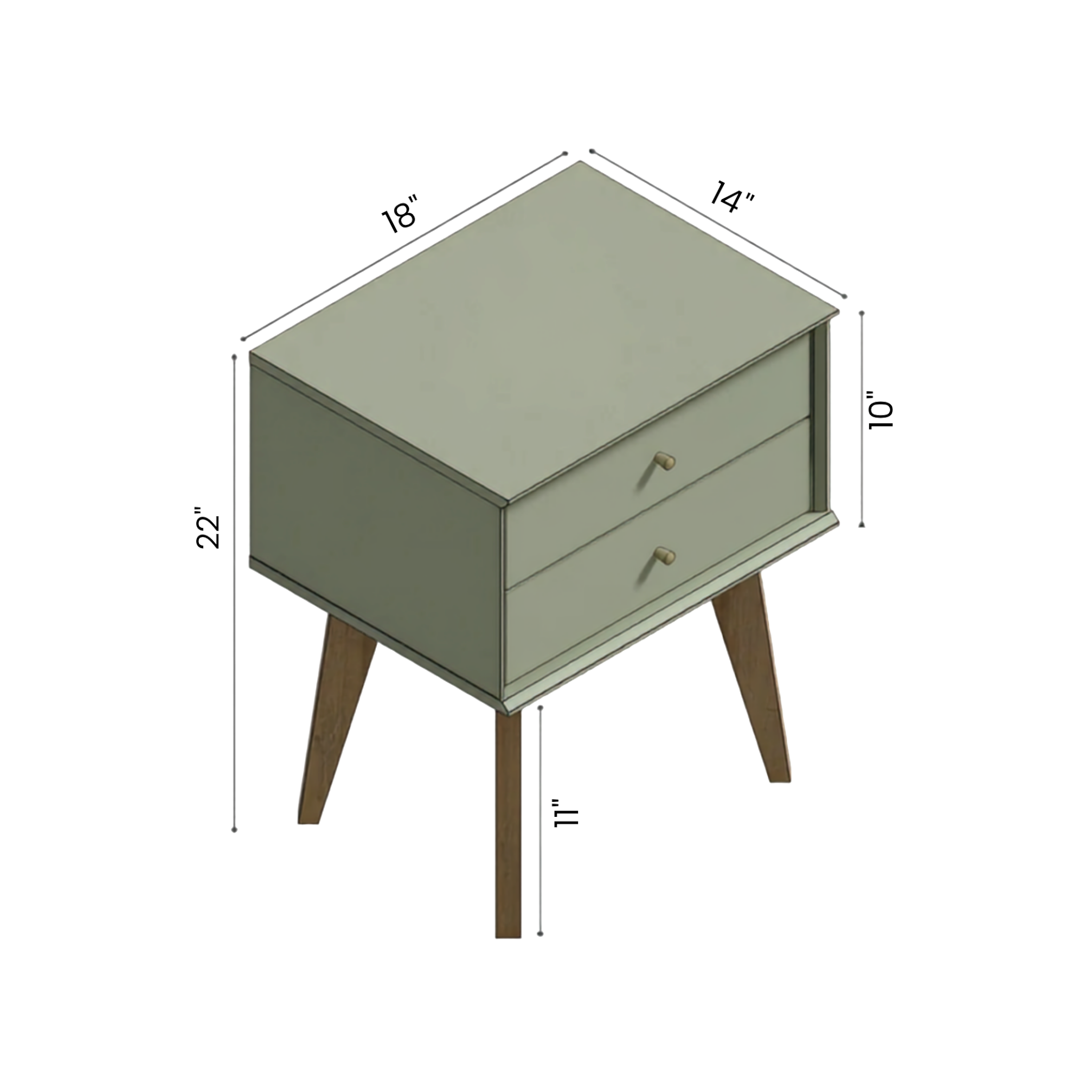 Retro Bedside Table Pair – Product Shot on White Background Showing Both Units
