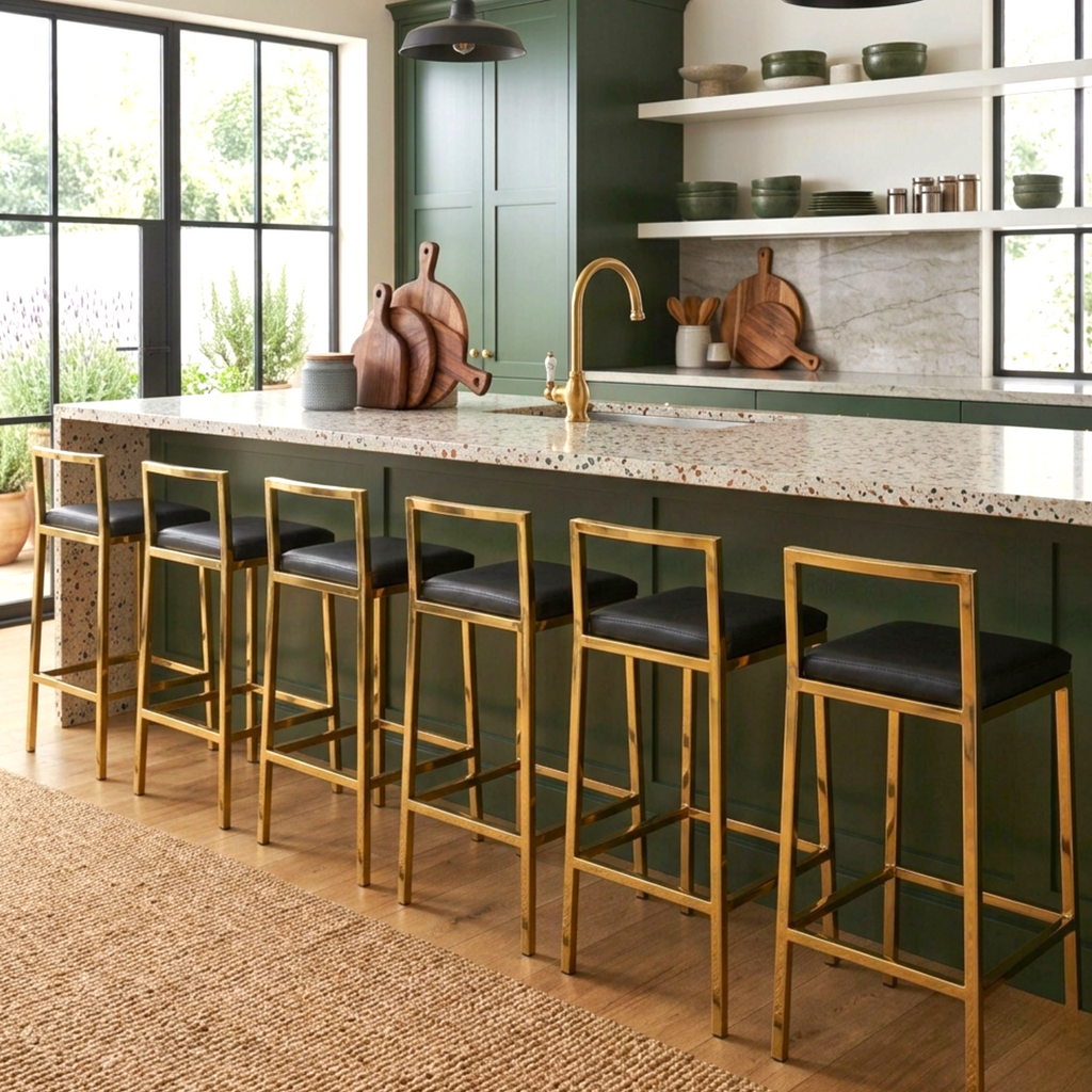 Zane Steel Bar Stool – Customisable Upholstery