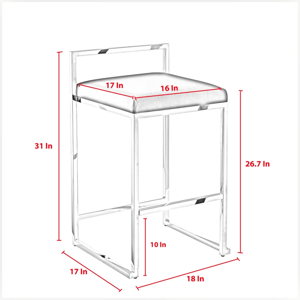 Zane Steel Bar Stool – Customisable Upholstery
