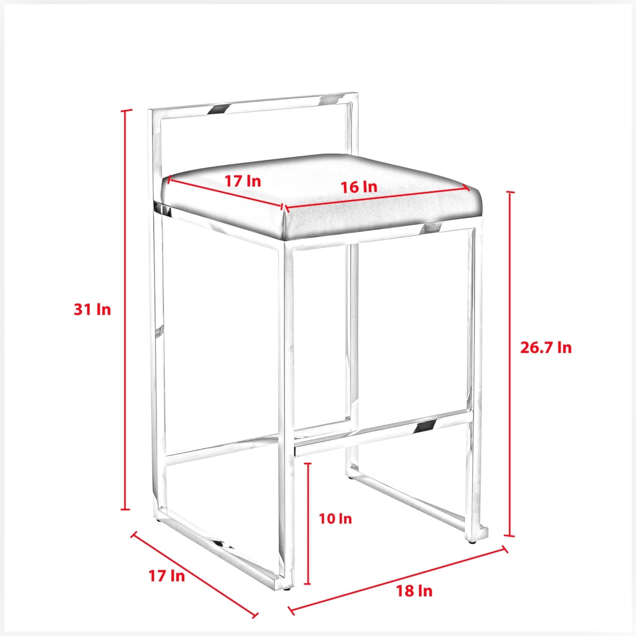 Zane Steel Bar Stool – Customisable Upholstery